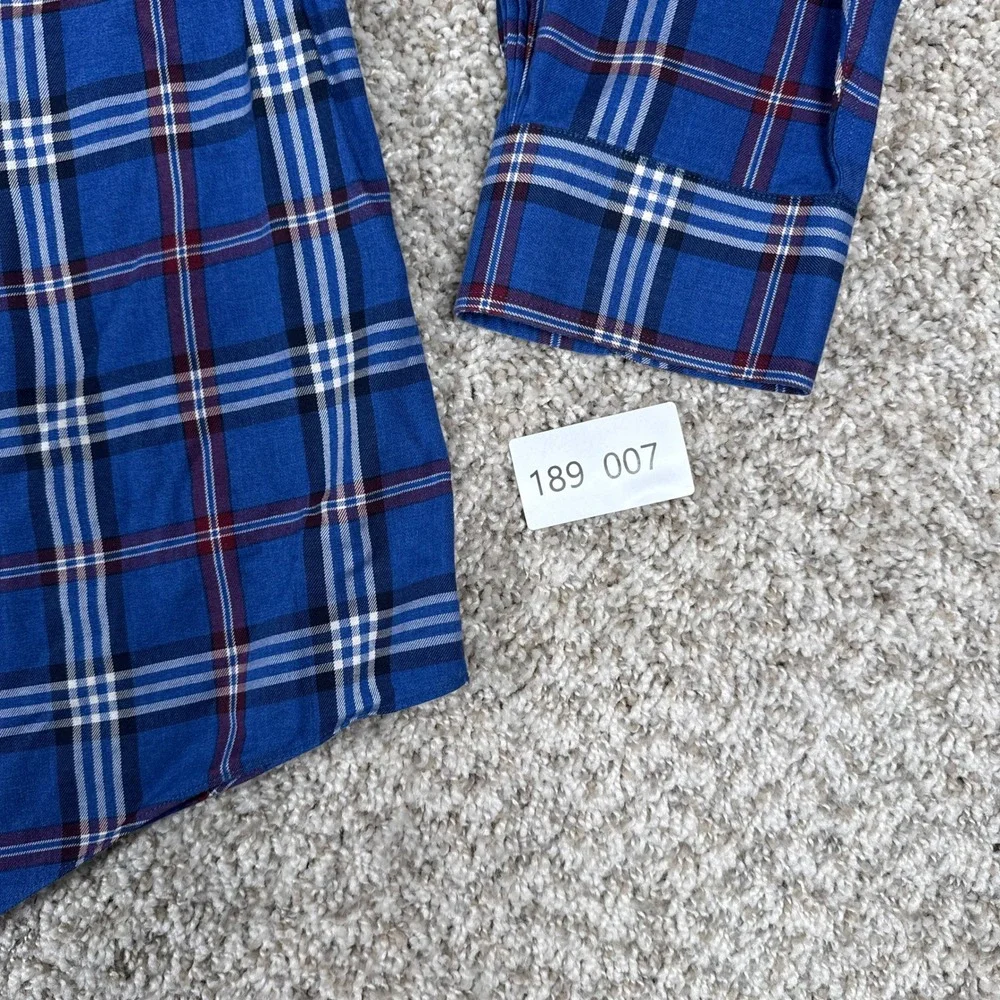 Brooks Brothers Shirt Mens XL Blue Plaid Supima Cotton Non-Iron Regent Preppy - Picture 7 of 7